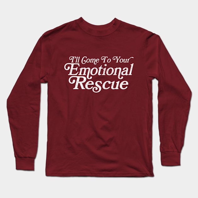 Emotional Rescue / Lyrics Typography Long Sleeve T-Shirt by DankFutura
